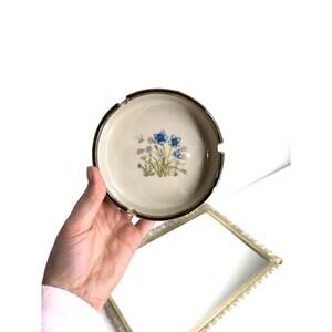Vintage Otagiri Floral Ceramic Ashtray - Mid-Century Design, 3 slot Japan Stonew